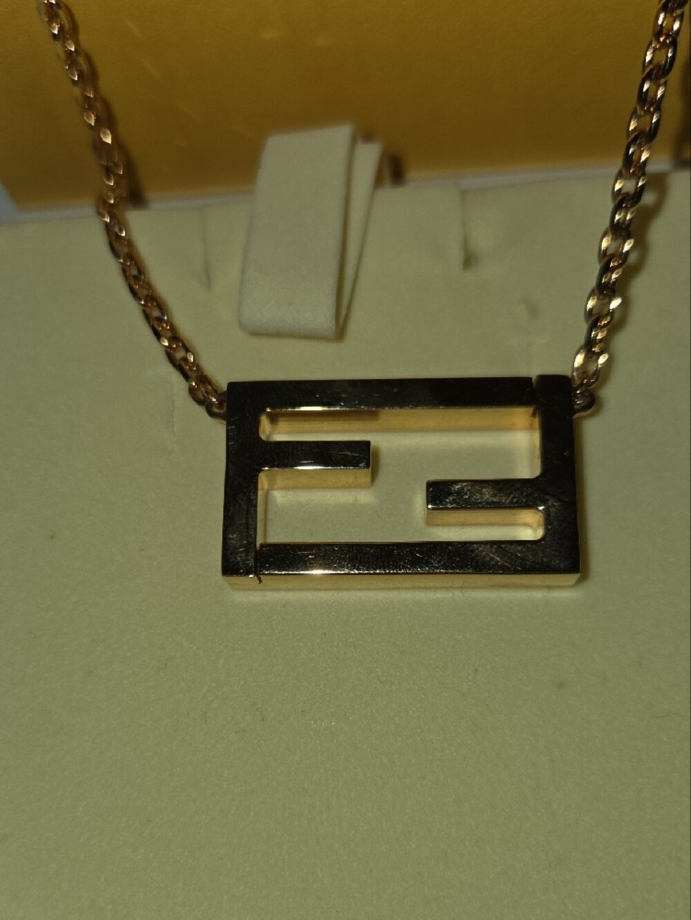 Fendi Gold Tone Double-F Logo Pendant Necklace In The Box - Picture 5 of 12